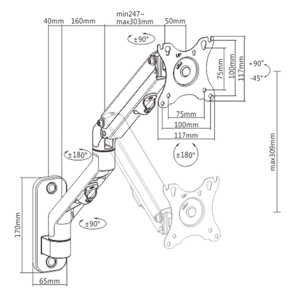 TV Mount GEMBIRD MA-WA1-02 TV Mount GEMBIRD MA-WA1-02