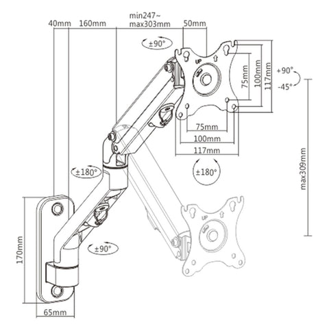 TV Mount GEMBIRD MA-WA1-02 TV Mount GEMBIRD MA-WA1-02