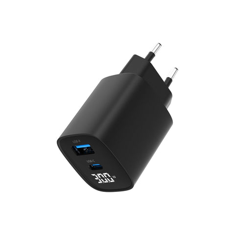 Wall Charger GEMBIRD TA-UC-PDQC30LCD-BK-01 Black 30 W Wall Charger GEMBIRD TA-UC-PDQC30LCD-BK-01 Black 30 W