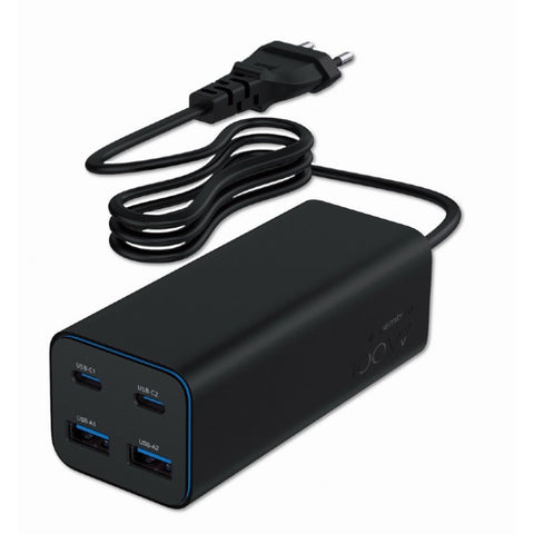 Wall Charger GEMBIRD TA-UC-2A2C-PD100-01-BK Wall Charger GEMBIRD TA-UC-2A2C-PD100-01-BK