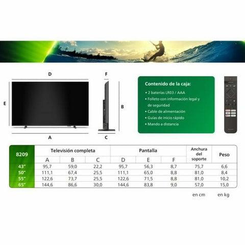 Smart TV Philips 50PUS8209/12 4K Ultra HD 50" QLED Smart TV Philips 50PUS8209/12 4K Ultra HD 50" QLED