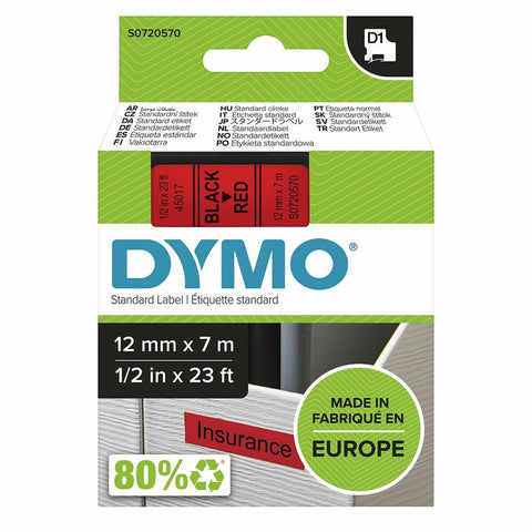 Laminated Tape for Labelling Machines Dymo LM D1 Black/Red Laminated Tape for Labelling Machines Dymo LM D1 Black/Red