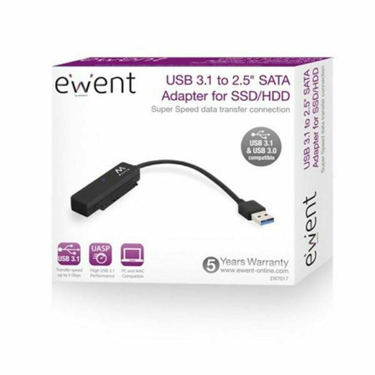 USB to SATA Hard Disk Adaptor Ewent EW7017 2,5" USB 3.0 USB to SATA Hard Disk Adaptor Ewent EW7017 2,5" USB 3.0