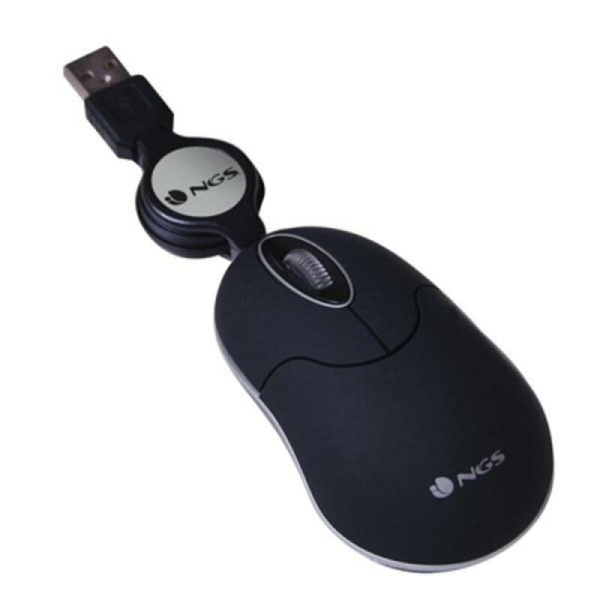 Retractable Optical Mouse NGS NGS-MOUSE-0973 Black 1000 dpi Retractable Optical Mouse NGS NGS-MOUSE-0973 Black 1000 dpi