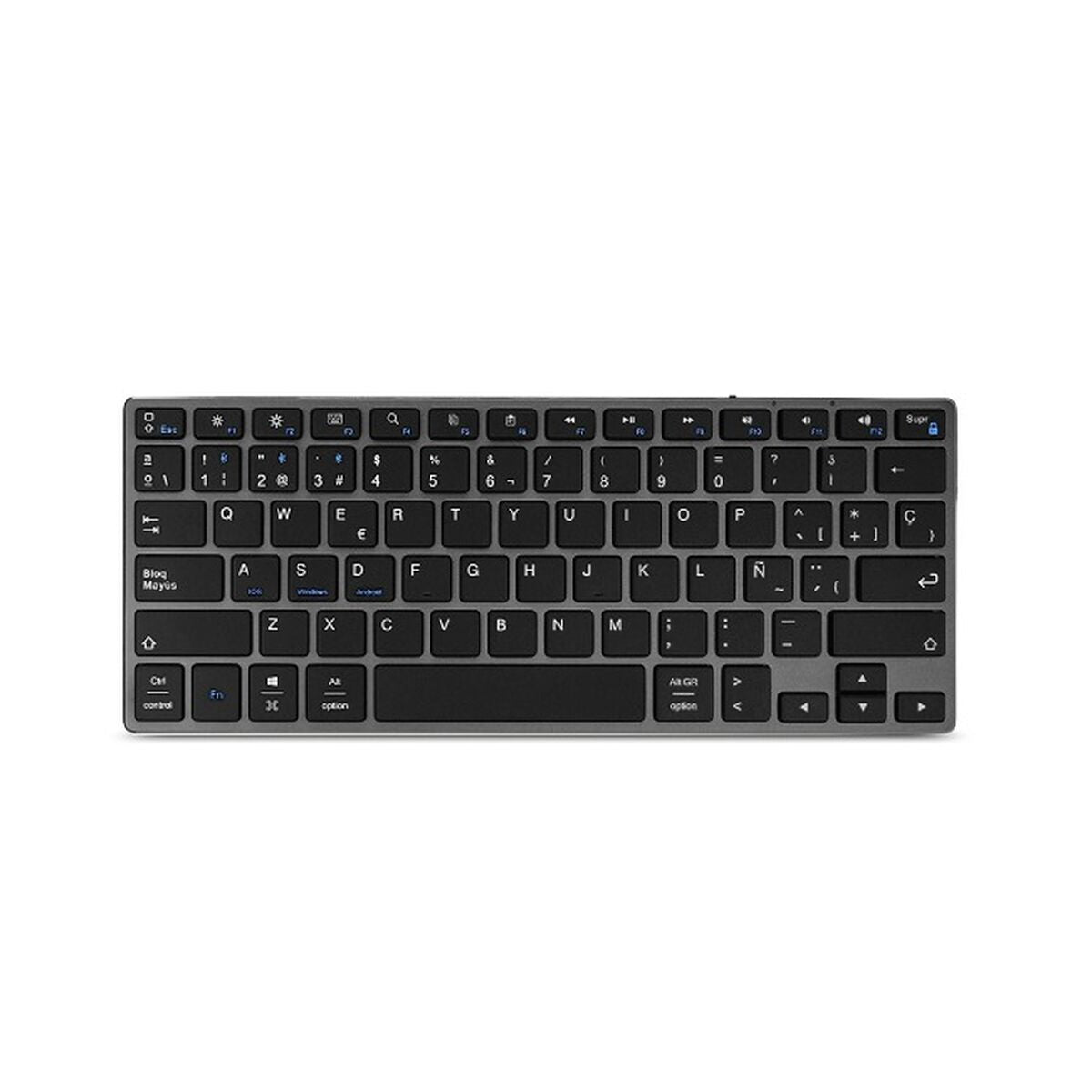 Wireless Keyboard Subblim SUB-KB-3ADC201 Spanish Qwerty Grey Silver Wireless Keyboard Subblim SUB-KB-3ADC201 Spanish Qwerty Grey Silver