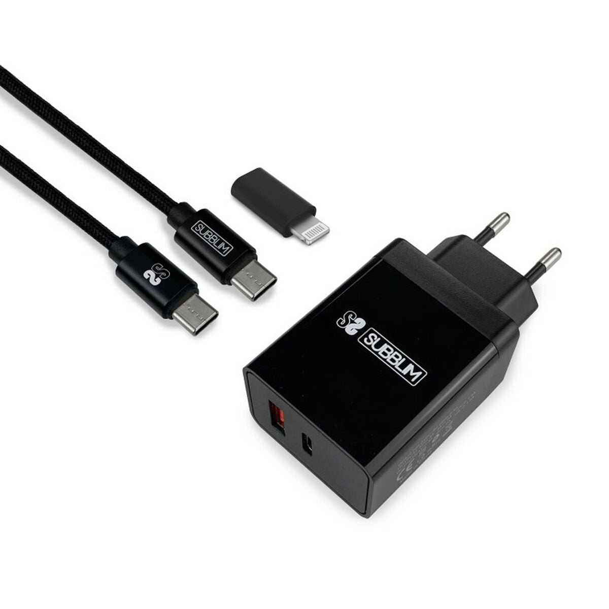 Wall Charger Subblim SUBCHG-3WPD11 Black Wall Charger Subblim SUBCHG-3WPD11 Black