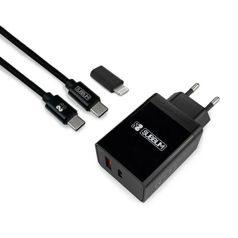 Wall Charger Subblim SUBCHG-3WPD11 Black Wall Charger Subblim SUBCHG-3WPD11 Black