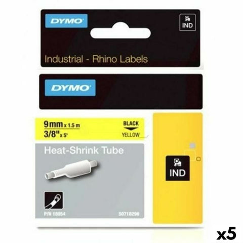 Laminated Tape for Labelling Machines Rhino Dymo ID1-9 Yellow Black 9 x 1,5 mm (5 Units) Laminated Tape for Labelling Machines Rhino Dymo ID1-9 Yellow Black 9 x 1,5 mm (5 Units)