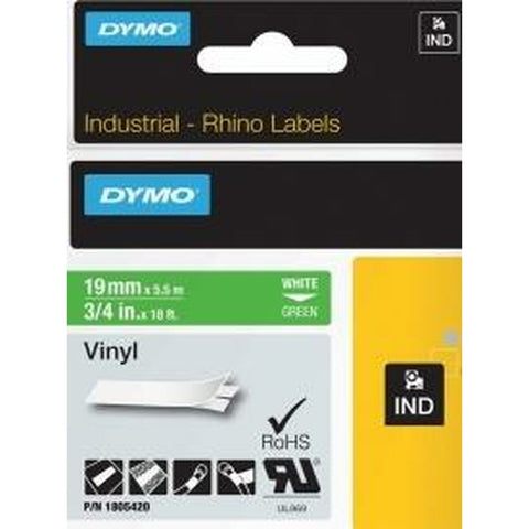 Laminated Tape for Labelling Machines Rhino Dymo ID1-19 19 x 5,5 mm White Green Stick Self-adhesives (5 Units) Laminated Tape for Labelling Machines Rhino Dymo ID1-19 19 x 5,5 mm White Green Stick Self-adhesives (5 Units)