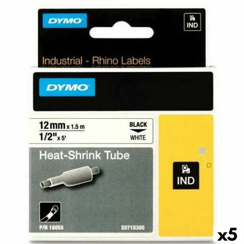 Laminated Tape for Labelling Machines Rhino Dymo ID1-12 White Black 12 x 1,5 mm (5 Units) Laminated Tape for Labelling Machines Rhino Dymo ID1-12 White Black 12 x 1,5 mm (5 Units)