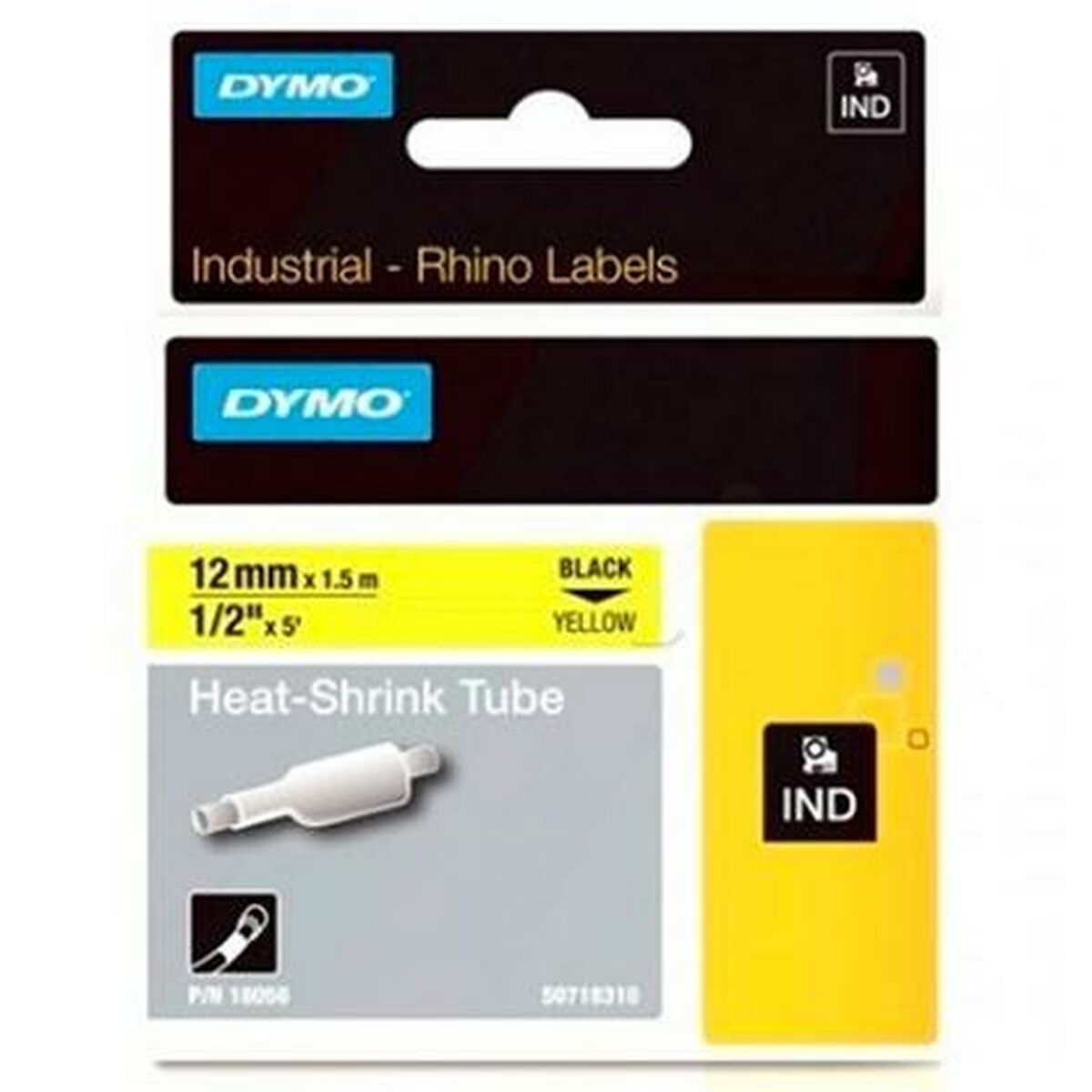 Laminated Tape for Labelling Machines Rhino Dymo ID1-12 Yellow Black 12 x 1,5 mm (5 Units) Laminated Tape for Labelling Machines Rhino Dymo ID1-12 Yellow Black 12 x 1,5 mm (5 Units)