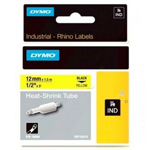Laminated Tape for Labelling Machines Rhino Dymo ID1-12 Yellow Black 12 x 1,5 mm (5 Units) Laminated Tape for Labelling Machines Rhino Dymo ID1-12 Yellow Black 12 x 1,5 mm (5 Units)