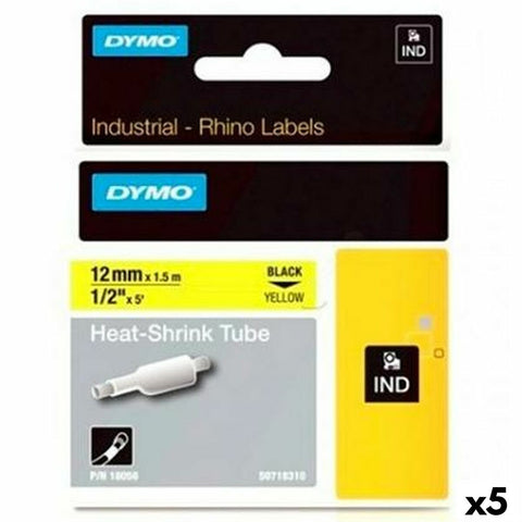 Laminated Tape for Labelling Machines Rhino Dymo ID1-12 Yellow Black 12 x 1,5 mm (5 Units) Laminated Tape for Labelling Machines Rhino Dymo ID1-12 Yellow Black 12 x 1,5 mm (5 Units)