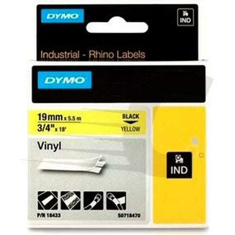 Laminated Tape for Labelling Machines Rhino Dymo ID1-19 19 x 3,5 mm Black Yellow Self-adhesives (5 Units) Laminated Tape for Labelling Machines Rhino Dymo ID1-19 19 x 3,5 mm Black Yellow Self-adhesives (5 Units)
