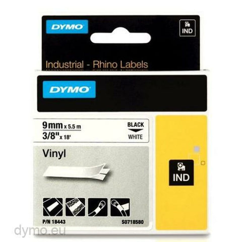 Laminated Tape for Labelling Machines Rhino Dymo ID1-9 White Black 9 x 5,5 mm Stick (5 Units) Laminated Tape for Labelling Machines Rhino Dymo ID1-9 White Black 9 x 5,5 mm Stick (5 Units)