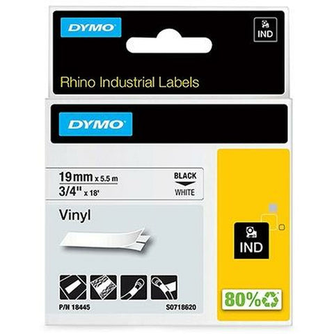 Laminated Tape for Labelling Machines Rhino Dymo ID1-19 19 x 5,5 mm Black White Stick Self-adhesives (5 Units) Laminated Tape for Labelling Machines Rhino Dymo ID1-19 19 x 5,5 mm Black White Stick Self-adhesives (5 Units)