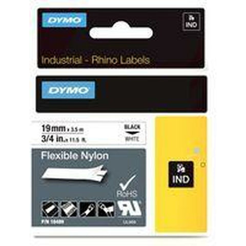 Laminated Tape for Labelling Machines Rhino Dymo ID1-19 19 x 3,5 mm Black White Self-adhesives (5 Units) Laminated Tape for Labelling Machines Rhino Dymo ID1-19 19 x 3,5 mm Black White Self-adhesives (5 Units)