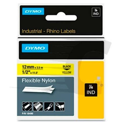 Laminated Tape for Labelling Machines Rhino Dymo ID1-12 Yellow Black 12 x 3,5 mm Self-adhesives (5 Units) Laminated Tape for Labelling Machines Rhino Dymo ID1-12 Yellow Black 12 x 3,5 mm Self-adhesives (5 Units)