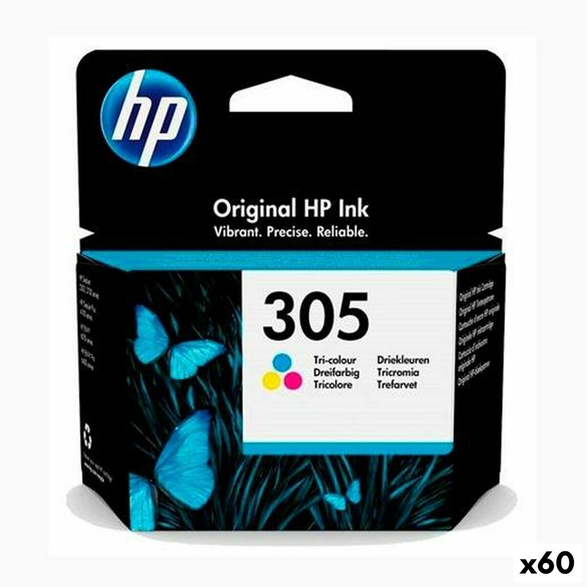 Original Ink Cartridge HP Nº 305 Tricolour (60 Units) Original Ink Cartridge HP Nº 305 Tricolour (60 Units)