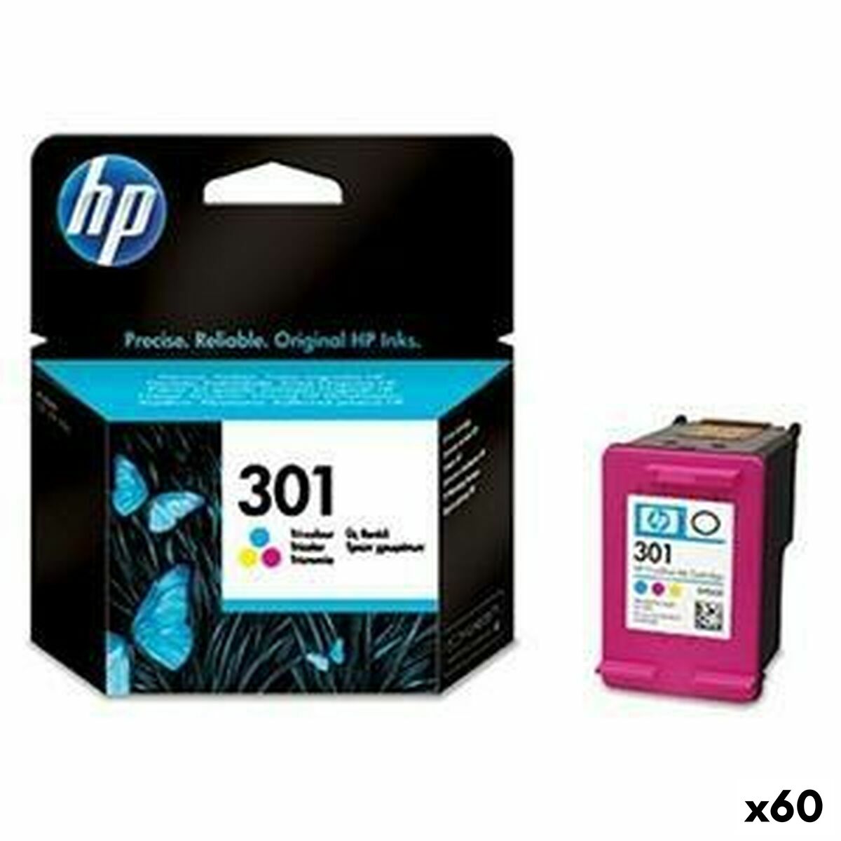 Original Ink Cartridge HP 301 Tricolour (60 Units) Original Ink Cartridge HP 301 Tricolour (60 Units)