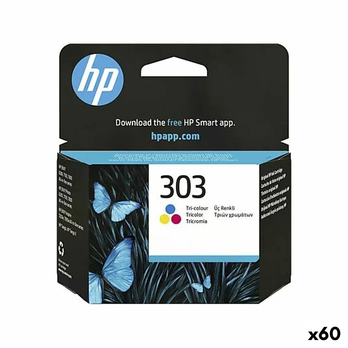 Original Ink Cartridge HP Nº 303 Tricolour (60 Units) Original Ink Cartridge HP Nº 303 Tricolour (60 Units)