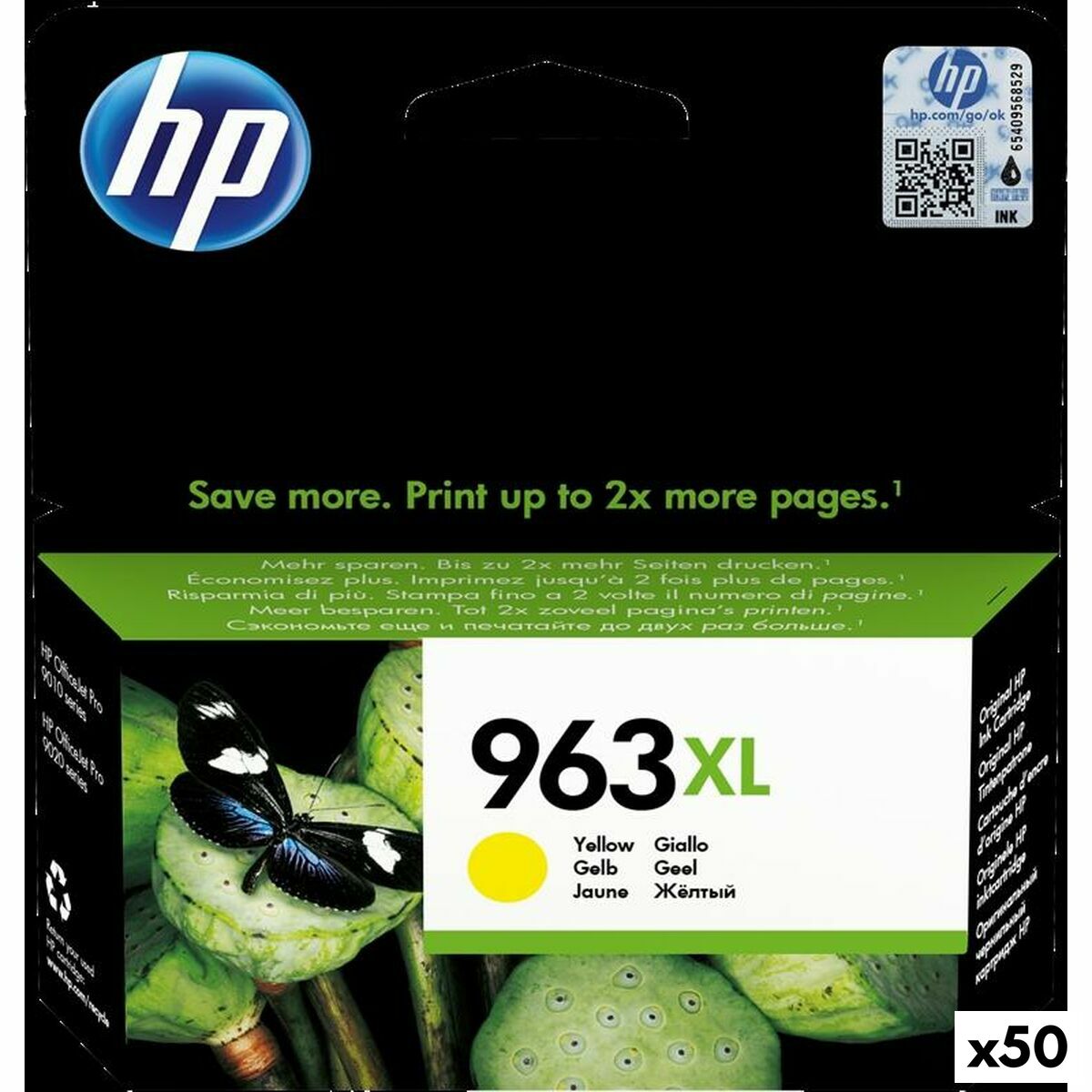 Original Ink Cartridge HP 963XL Yellow (50 Units) Original Ink Cartridge HP 963XL Yellow (50 Units)