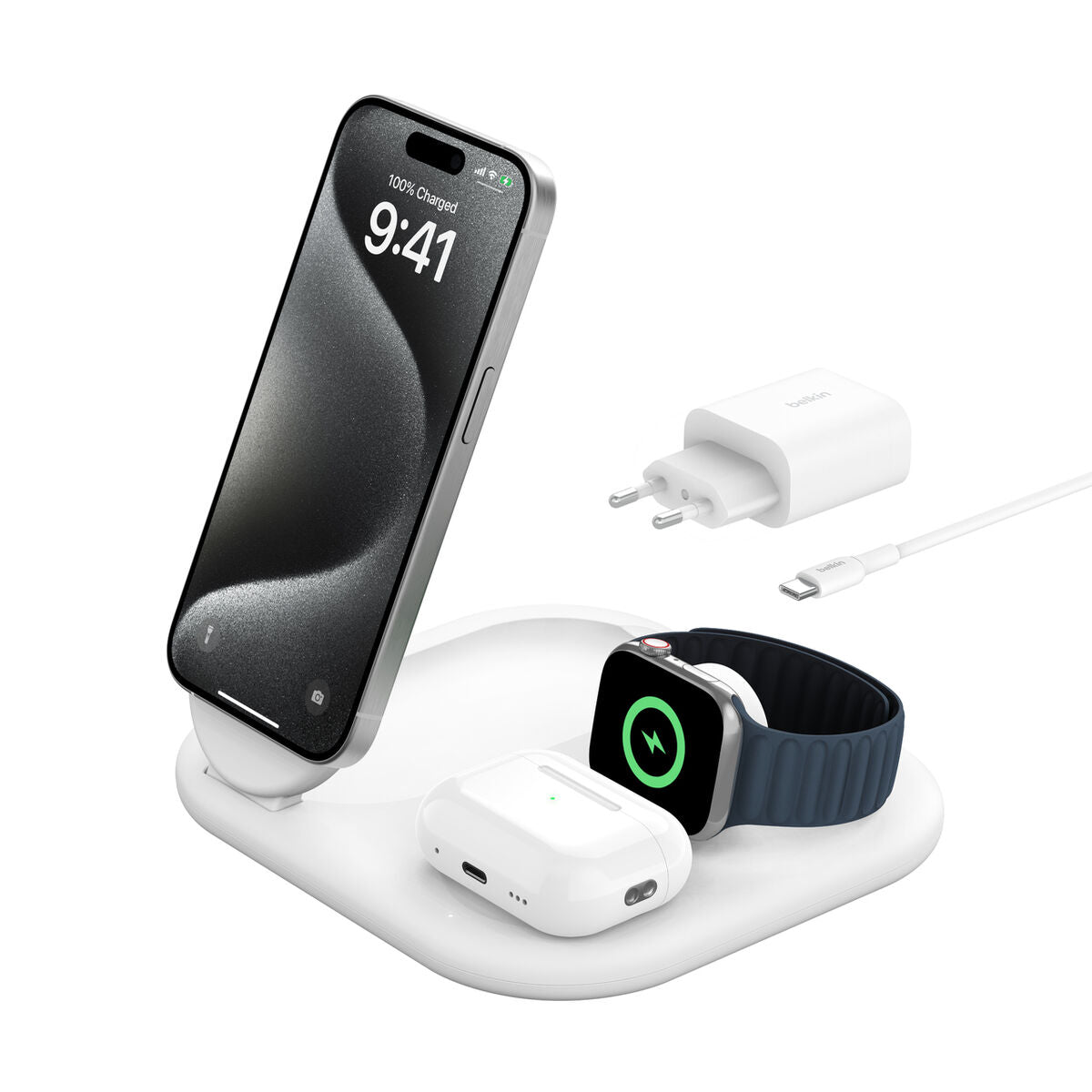 Cordless Charger Belkin WIZ029VFWH White (White) 15 W (15 W)