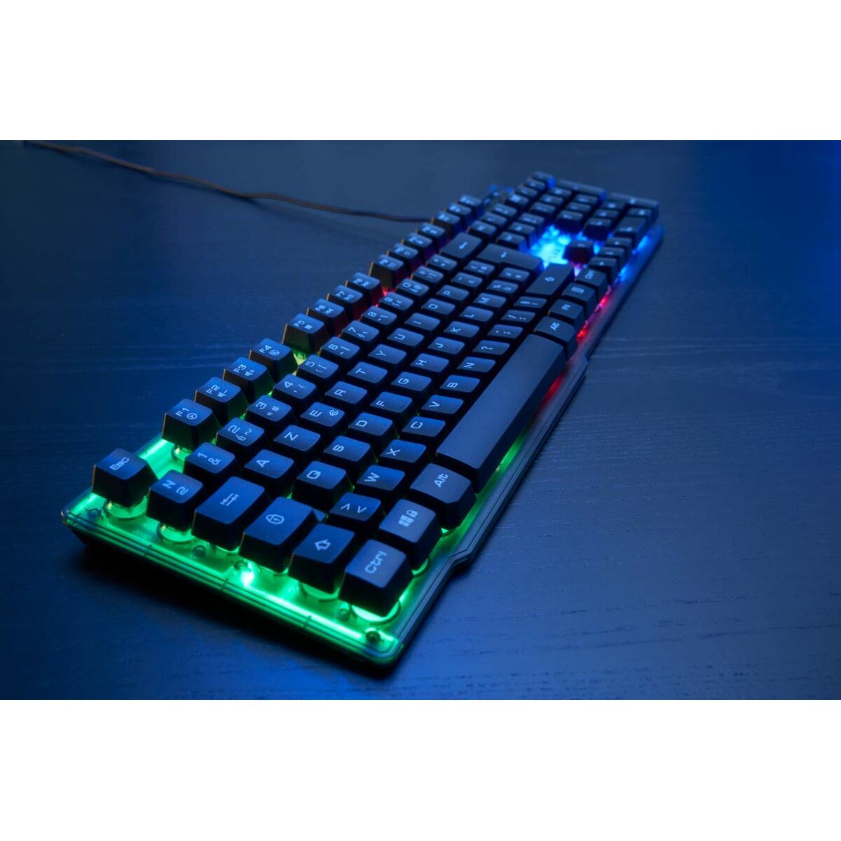 Keyboard The G-Lab Keyz Neon Black Spanish Qwerty QWERTY