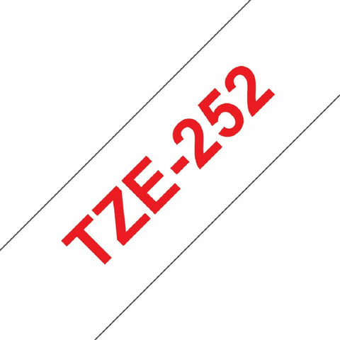 Laminated Tape for Labelling Machines Brother TZE252 Rojo/Blanco 24 mm
