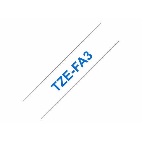Laminated Tape for Labelling Machines Brother TZe-FA3 Blue/White 12 mm 12 mm x 3 m