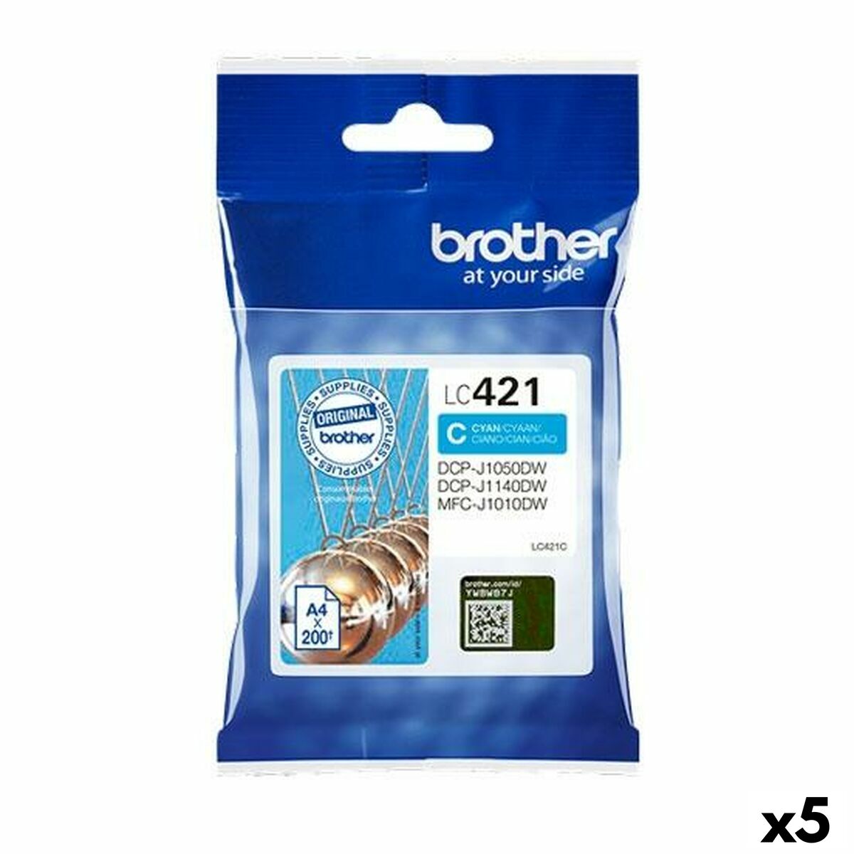 Original Ink Cartridge Brother LC421 Cyan (5 Units)