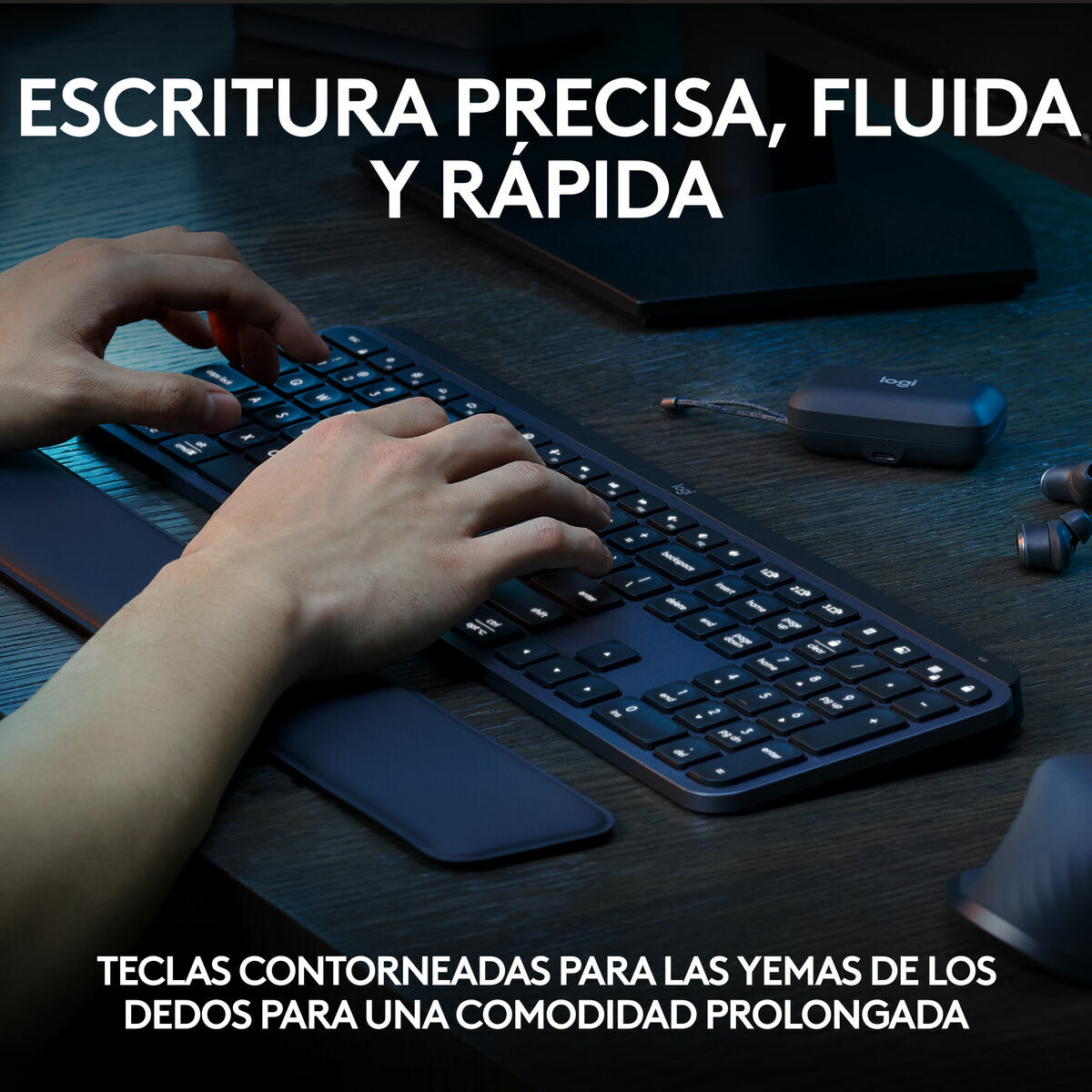 Wireless Keyboard Logitech Spanish Qwerty Graphite Steel