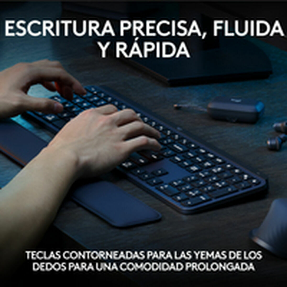 Wireless Keyboard Logitech Spanish Qwerty Graphite Steel