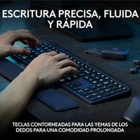 Wireless Keyboard Logitech Spanish Qwerty Graphite Steel