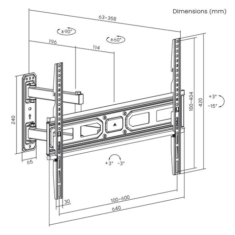 Wall Bracket MacLean MC-798N 70" 35 kg