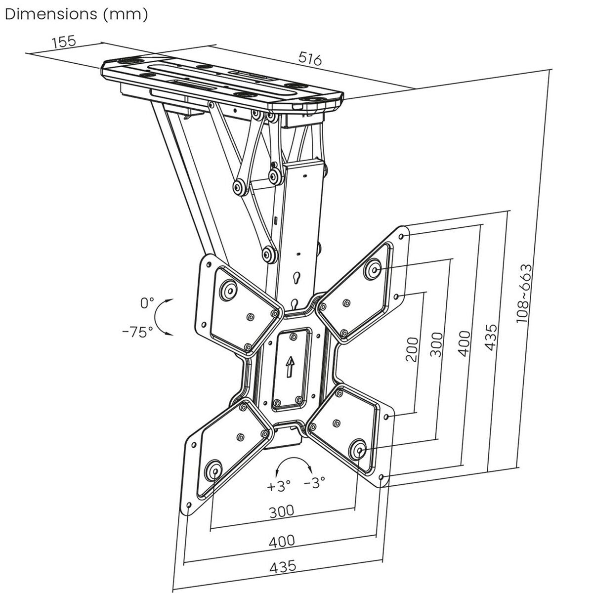 Ceiling support MacLean MC-492 55" 30 Kg