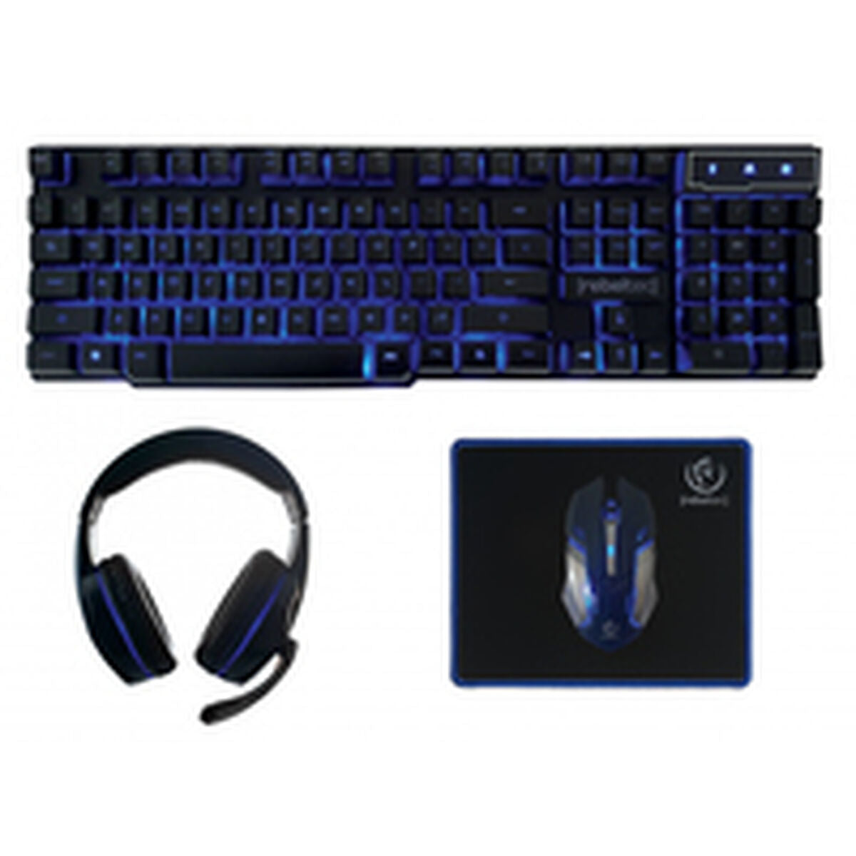 Keyboard and Mouse Rebeltec RBLKLA00035 Black English QWERTY