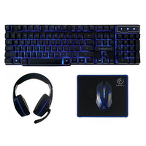 Keyboard and Mouse Rebeltec RBLKLA00035 Black English QWERTY