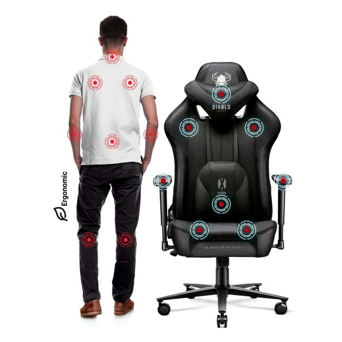 Gaming Chair Diablo Chairs DiabloX-PLAYER 2.0 Black