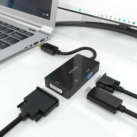DisplayPort to VGA / HDMI / DVI-D adapter Aisens A125-0861 Black
