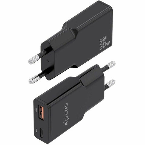 Wall Charger Aisens ASCH-30W2P047-BK Black 30 W