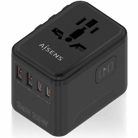Wall Charger Aisens ASPS-2A2C08-BK 25 W Black