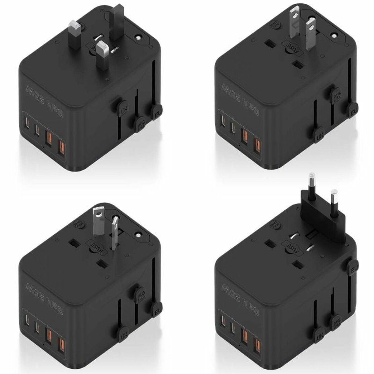Wall Charger Aisens ASPS-2A2C08-BK 25 W Black
