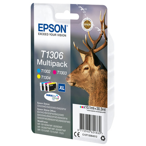 Original Ink Cartridge Epson SX525WD/620FW/ OFFICE B42WD/525WD/625FWD/925FWD Tricolour (4 Units)