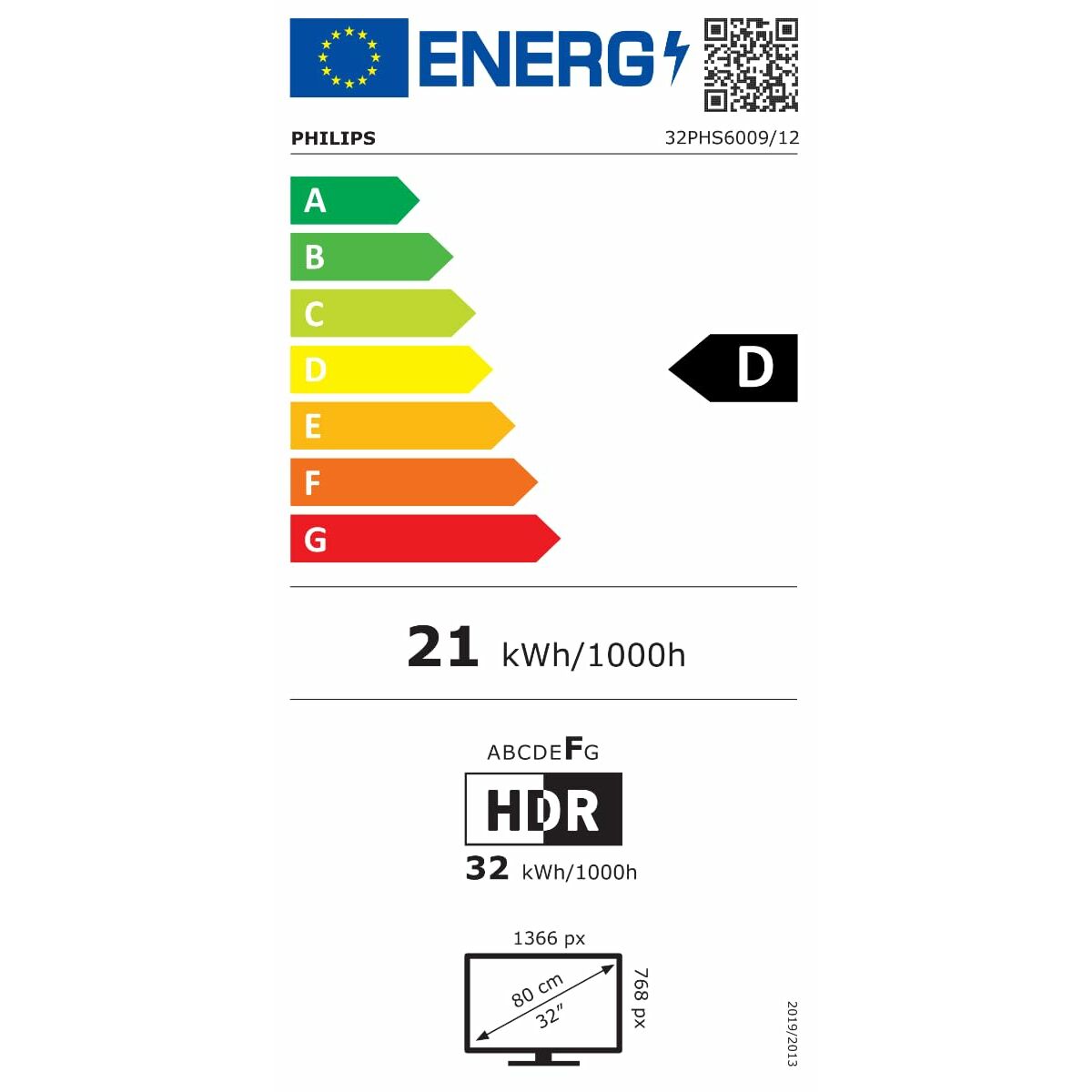 Smart TV Philips 32PHS6009/12 HD 32" LED HDR HDR10