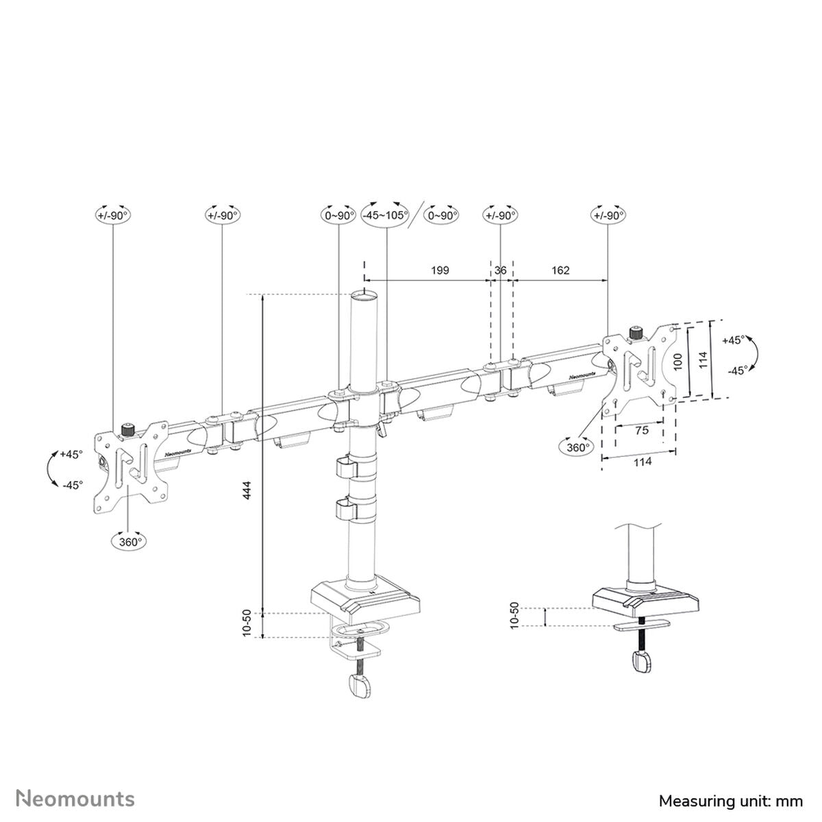 Screen Table Support Neomounts DS60-600BL2 10" 32"