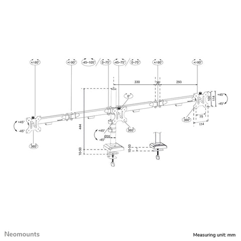 Screen Table Support Neomounts DS60-600BL3 10" 27"