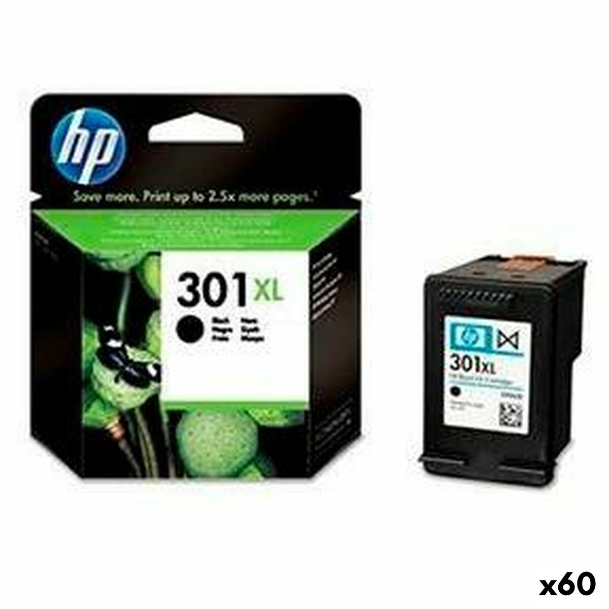 Original Ink Cartridge HP Nº301XL Black (60 Units)