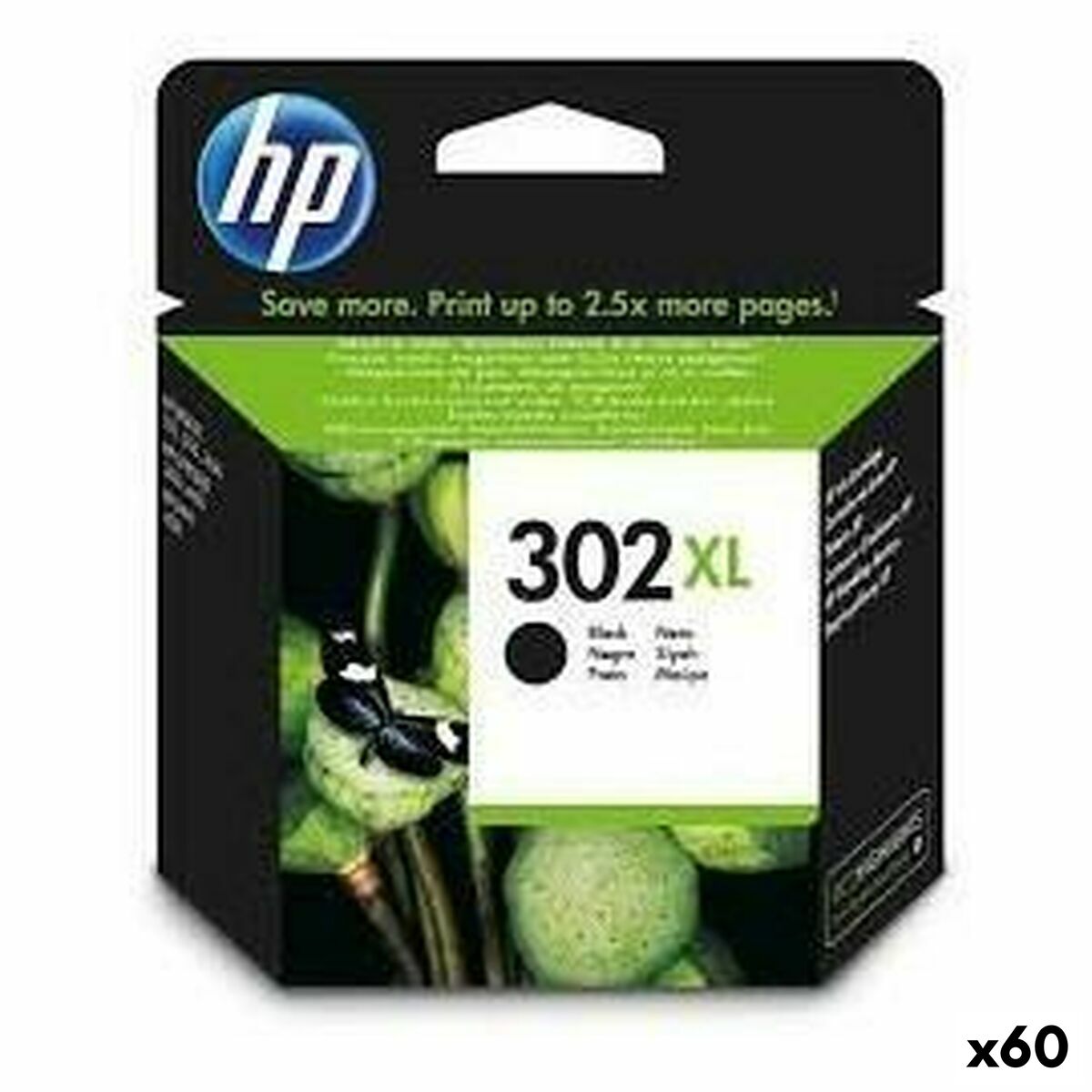 Original Ink Cartridge HP 302 XL Black (60 Units)